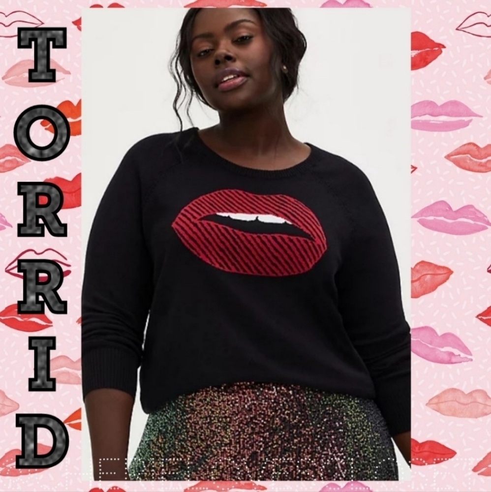 TORRID Lips Kiss Black Cotton Sweater! 💋